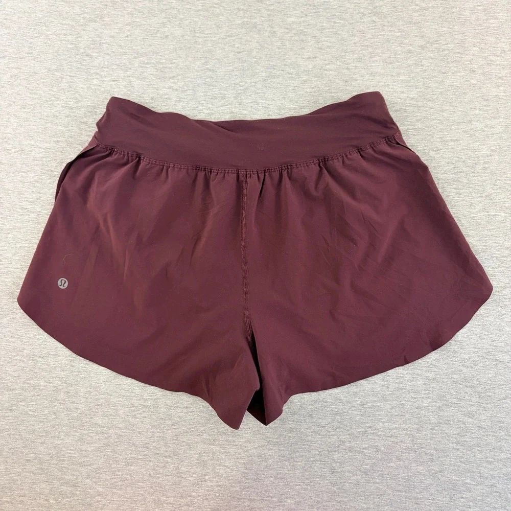 Women's Lululemon Speed Up High Rise Shorts Burgundy Size S Running